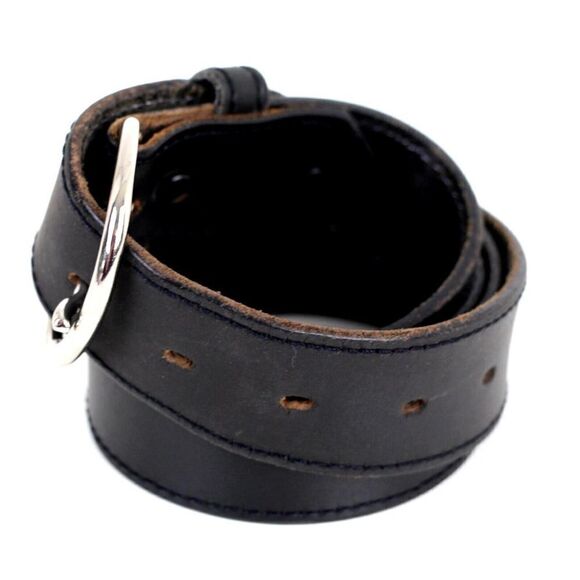 VTG SADDLE BLACK GENUINE LEATHER 1.5"Wd CASUAL DRESS MEN'S BELT Sz 38 (F86 - Picture 3 of 13